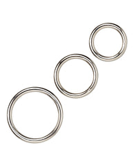 Silver-Plated Stainless Steel Penis Ring Set with Three Sizes