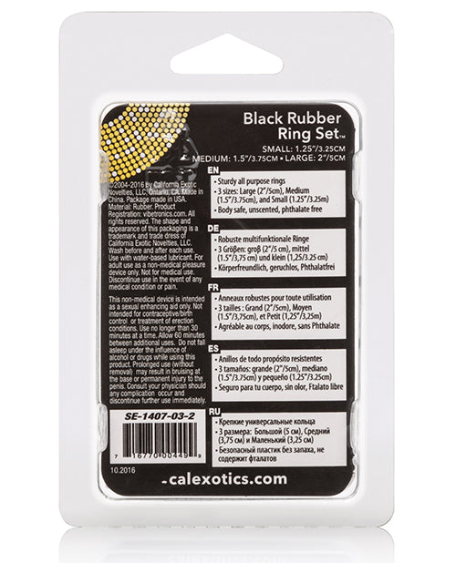 Rubber Ring Black 3 Piece Set with Adjustable Sizes for Performance Enhancement