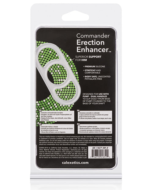 Commander Erection Enhancer - White Silicone Penis Stamina Ring