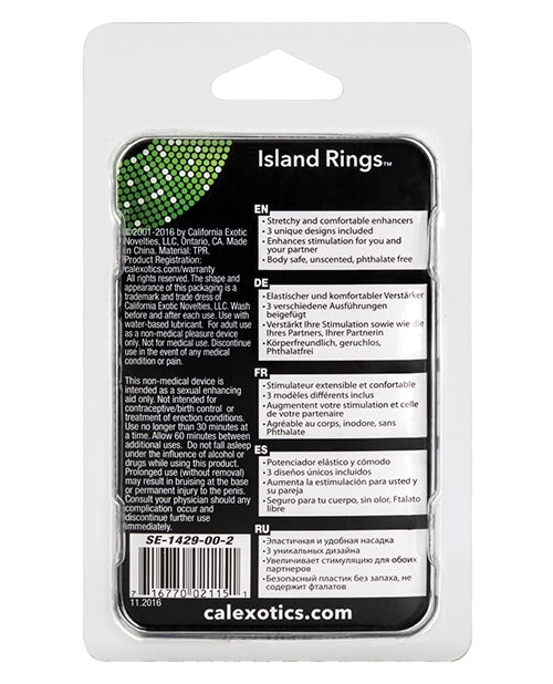 Clear Island Rings Set with Sensation Beads - Penis Enhancement Trio