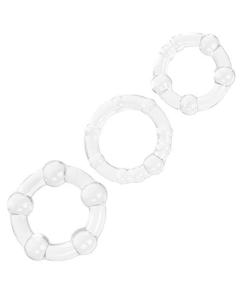 Clear Island Rings Set with Sensation Beads - Penis Enhancement Trio