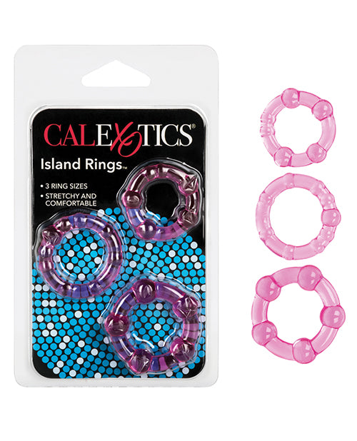 Rings! Penis Enhancement Silicone Island Cock Rings Set with Pleasure Beads and Stretchy Sizes for Stamina Support
