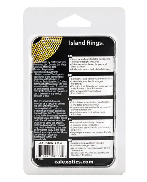 Silicone Island Rings Set with Beaded Texture and Multiple Sizes