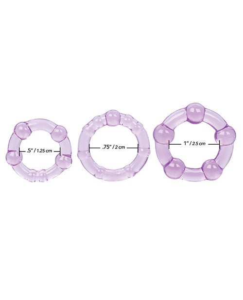 Silicone Island Rings Set with Beaded Texture and Multiple Sizes