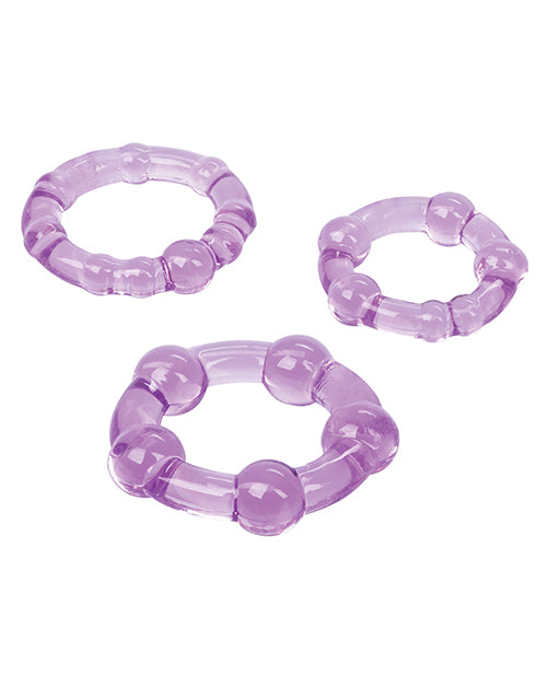 Silicone Island Rings Set with Beaded Texture and Multiple Sizes