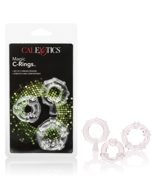 Rings! Penis Enhancement Clear Stretchy Magic C Rings with Heart and Star Pleasure Nodules for Extended Intimate Performance