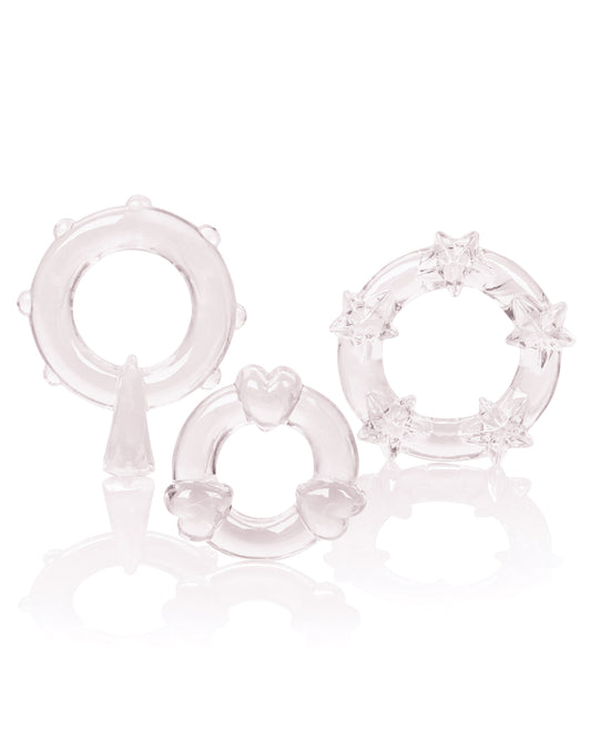 Magic C Rings Clear Set – Stretchy Penis Enhancement Rings with Pleasure Nodules