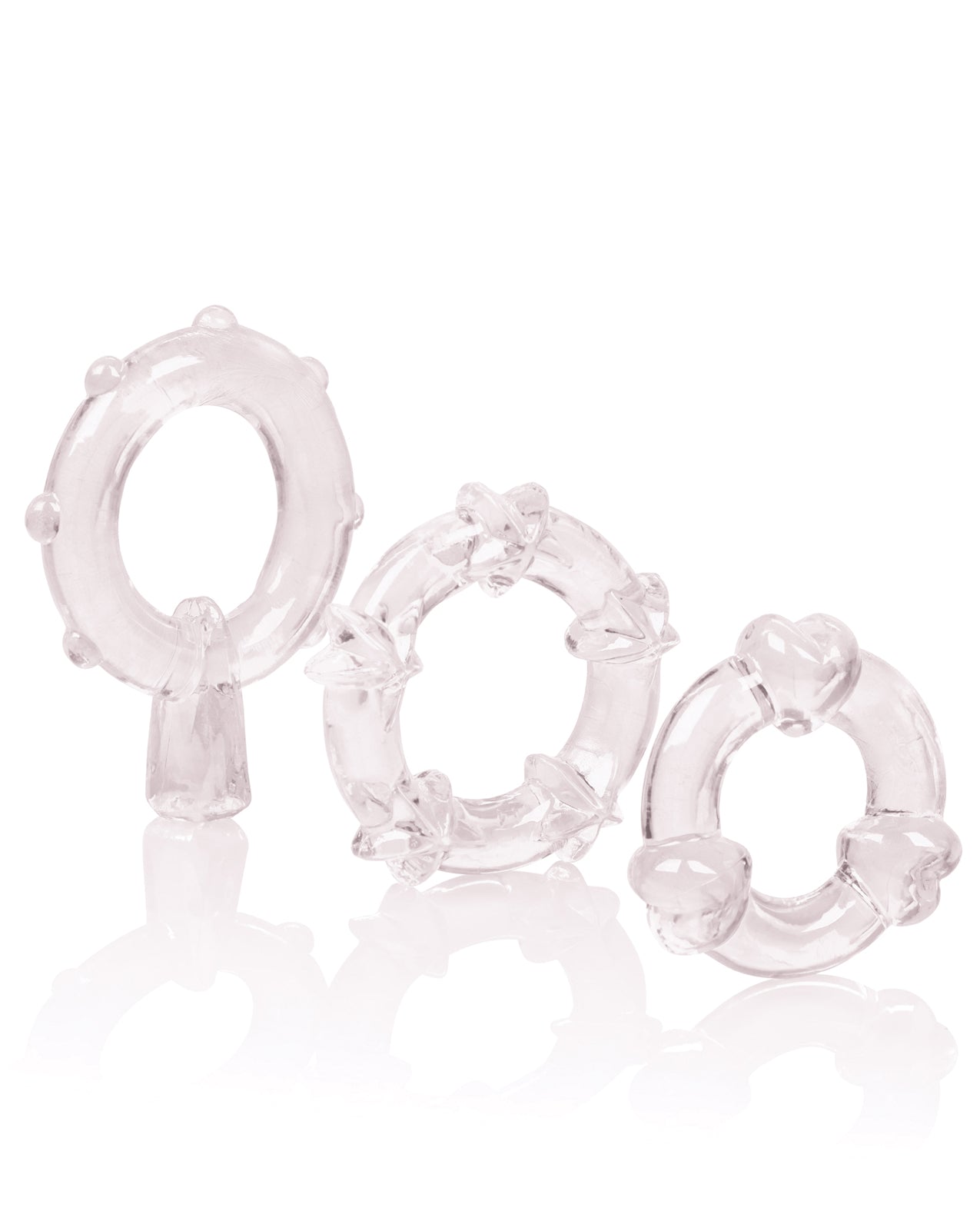 Magic C Rings Clear Set – Stretchy Penis Enhancement Rings with Pleasure Nodules