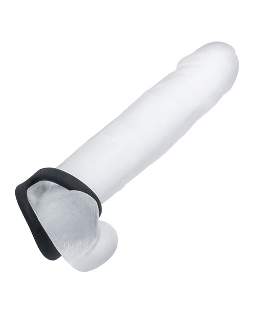Alpha Liquid Silicone Snug Tugger - Black Cock Ring with Comfortable Fit