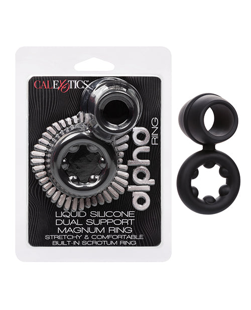 Alpha penis enhancement ring dual liquid silicone ultra-stretchy design for stamina and erection support