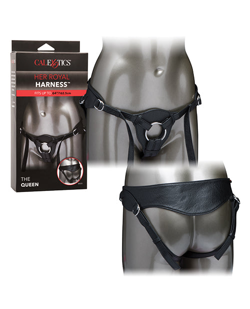 Her Royal Harness Strap-On Harness Adjustable Vegan Leather with Crotchless Design for Comfortable Probe Play