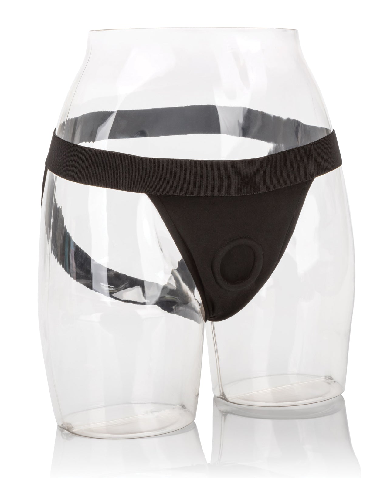 Ultra-Soft Black Jock Strap Harness L/XL with Double Panel & Vibrator Pocket
