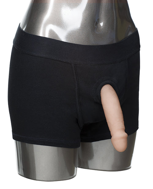 Packer Gear Boxer Harness – Black Cotton Spandex Briefs with O-Ring and Internal Pockets
