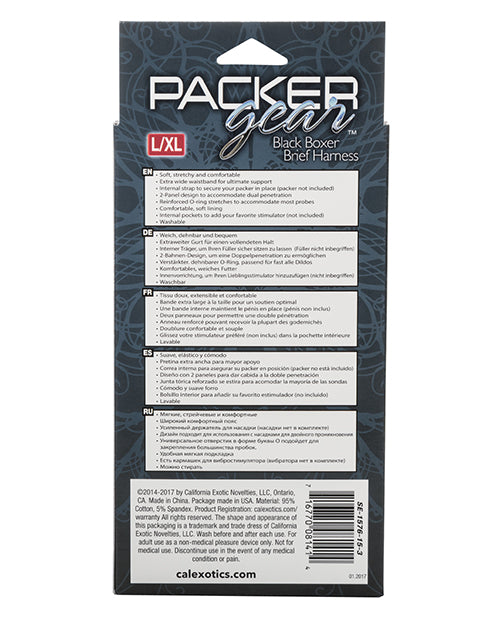 Packer Gear Black Boxer Harness with Internal Pocket and O-Ring