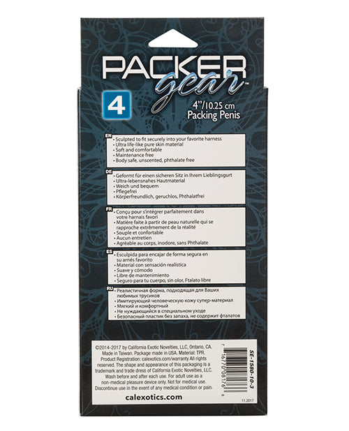 Packer Gear 4" Packing Penis in Brown with Realistic Detailing