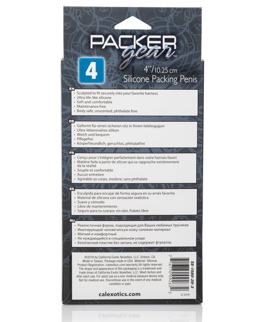 Packer Gear 4-Inch Silicone Packing Penis with Secure Harness Base