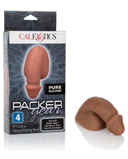 Packer Gear Silicone Packing Penis brown harness-compatible base for comfortable transgender daily use