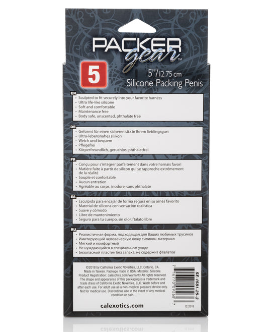 Packer Gear 5" Silicone Packing Penis with Harness-Ready Base - Tan