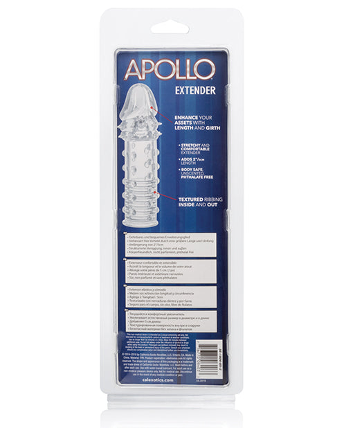 Apollo Clear Penis Extender Sleeve with Textured Ribbing