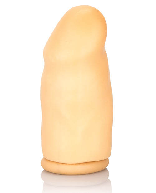 3" Latex Extension Penis Enhancer with Realistic Texture and Beaded Design