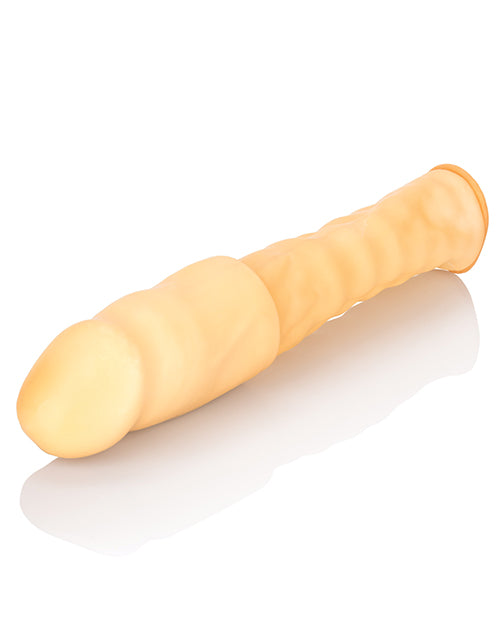 3" Latex Extension Penis Enhancer with Realistic Texture and Beaded Design