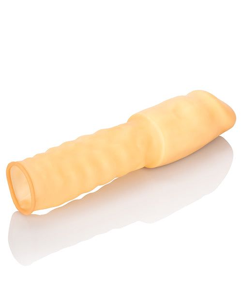 3" Latex Extension Penis Enhancer with Realistic Texture and Beaded Design