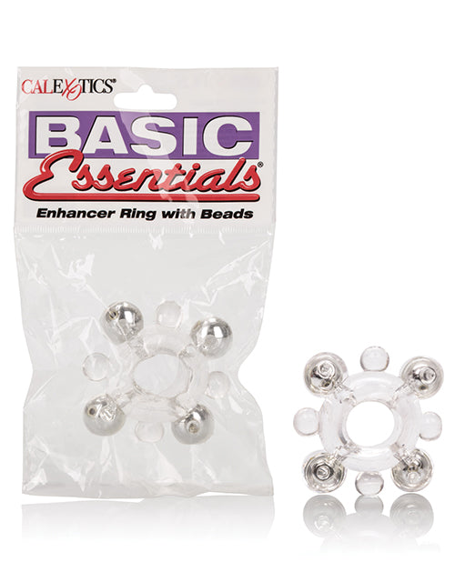 Basic Essentials Penis Enhancement Ring with Soft Beads and Stretchy Design for Enhanced Support and Stimulation