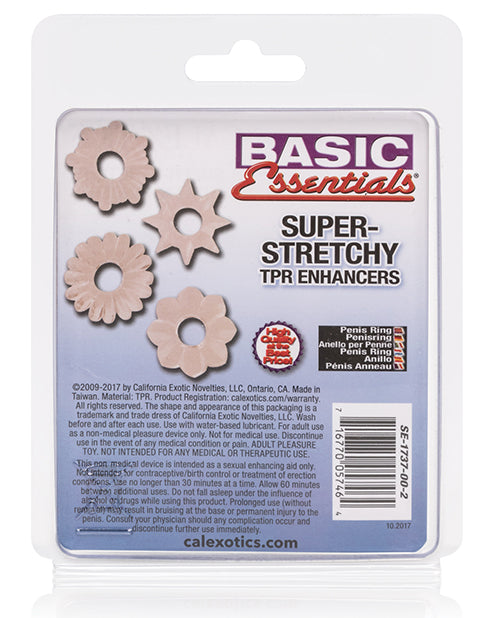 Super Stretchy TPR Penis Enhancer Rings Set – 4 Clear Varieties
