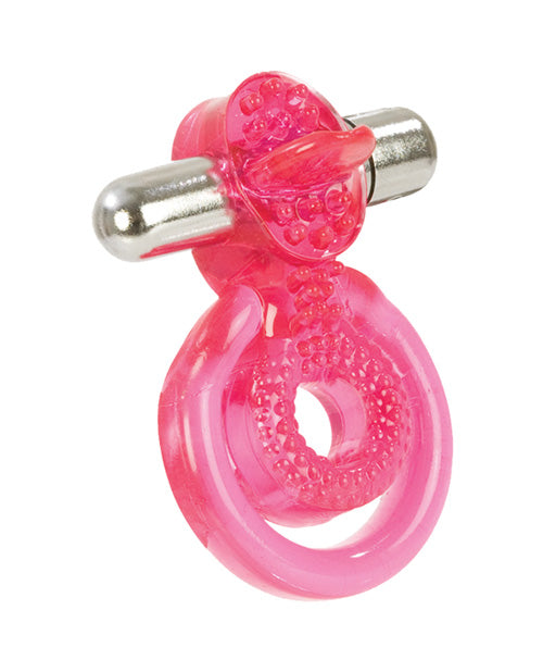Dual Clit Flicker Vibrating Ring with Clitoral Stimulator