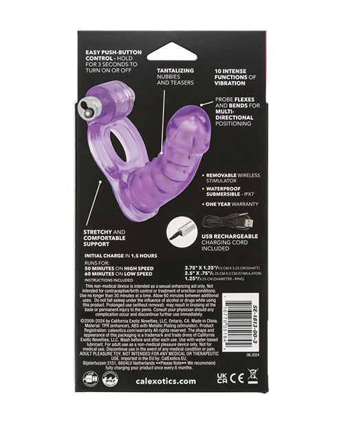 Double Diver Vibrating Enhancer with Flexible Penetrator – Purple