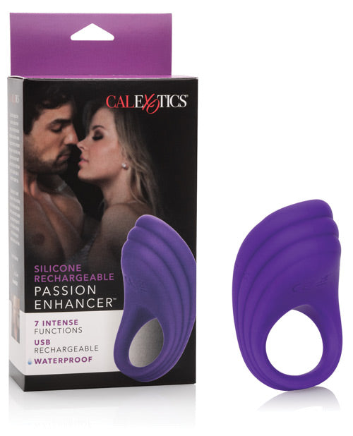 Couple's Enhancers Stimulators Silicone Rechargeable Vibrating Cock Ring with 7 Speeds for Enhanced Intimacy