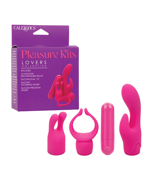 Pleasure Kits Vibrator Set Rechargeable Bullet 3 Silicone Pleasure Tips for Versatile Intimate Stimulation
