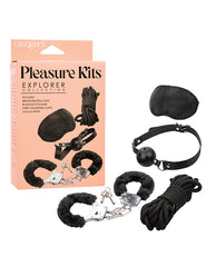 Pleasure Kits Bondage Kit with Ball Gag Faux Fur Cuffs Rope and Blindfold for Sensory Play & Restraint Exploration