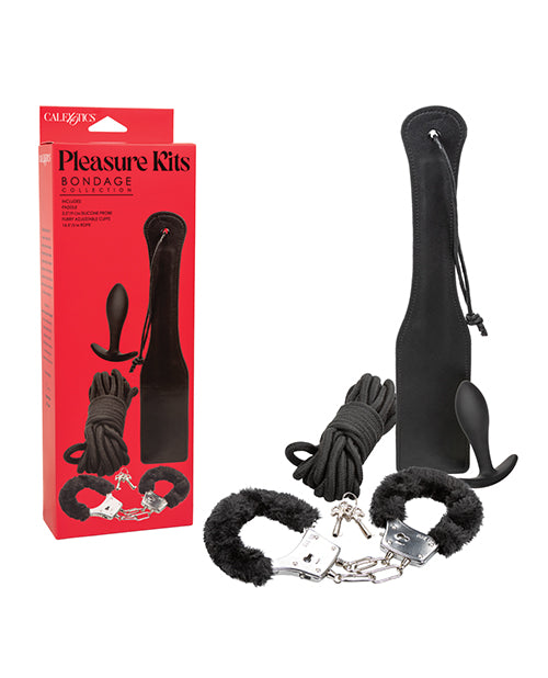 Pleasure Kits Bondage Collection with Faux Fur Cuffs, Silicone Probe, Paddle, and Rope for Safe and Comfortable Bondage Play