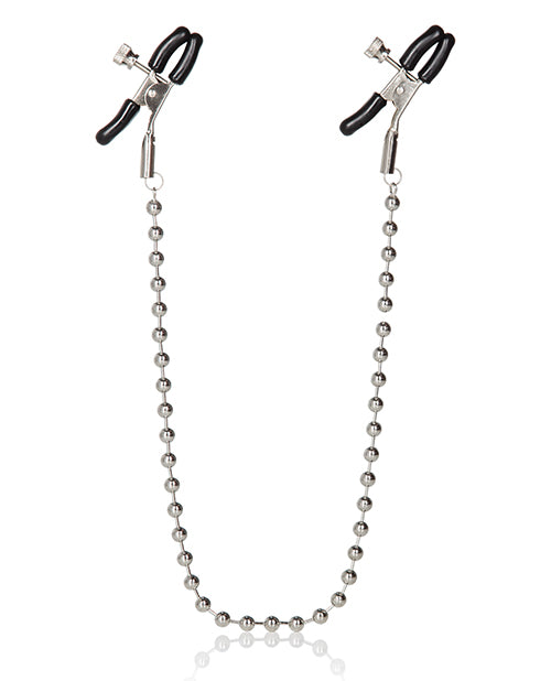 Silver Beaded Adjustable Nipple Clamps with Comfort Pads