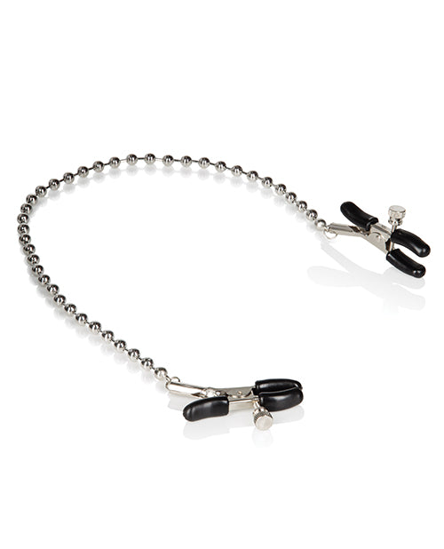 Silver Beaded Adjustable Nipple Clamps with Comfort Pads