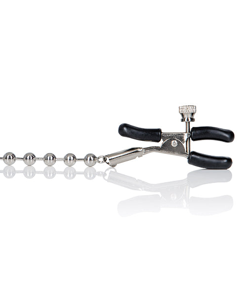 Silver Beaded Adjustable Nipple Clamps with Comfort Pads