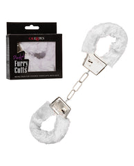 California Exotic Novelties Bondage Restraint Playful Furry Cuffs Adjustable Faux Fur Handcuffs for Comfortable Sensation Play