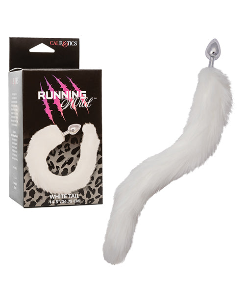 Running Wild Anal Probe Smooth Metallic Finish Synthetic Fur Tail for Sensory Play and Visual Excitement