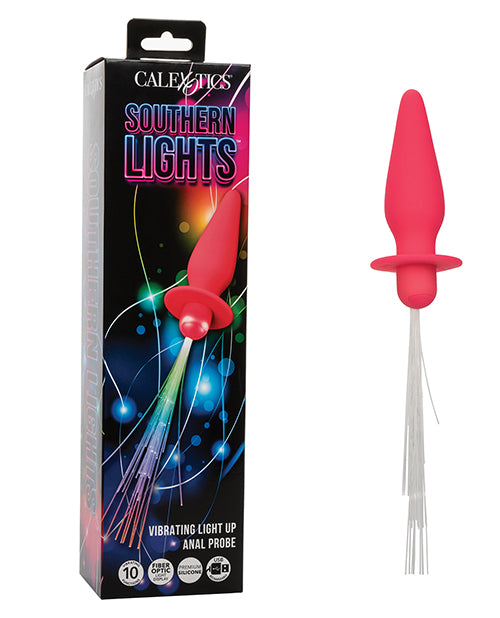 Southern Lights Anal Probe Vibrating Silicone Light-Up Effects Rechargeable for Enhanced Anal Play and Visual Excitement