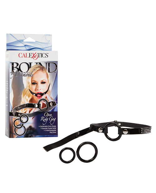 Bound by Diamonds Black Open Ring Gag with Interchangeable Rings
