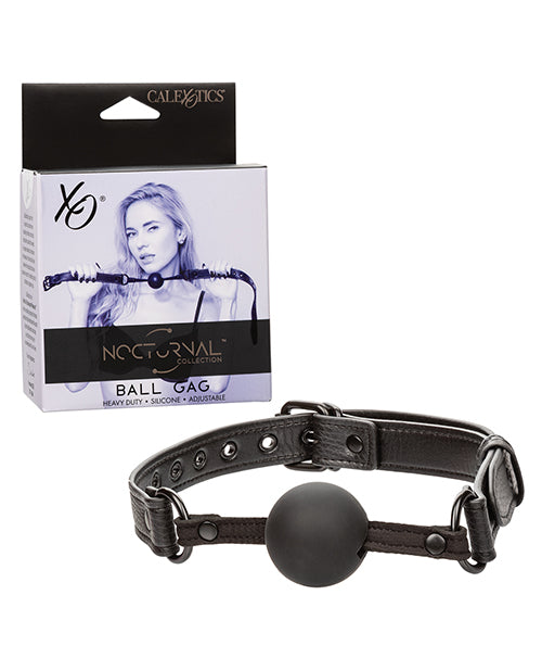 Nocturnal Silicone Ball Gag Adjustable Strap Double-Stitched Design for Sensory Play and Bondage Restraint