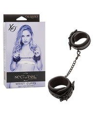 Nocturnal Wrist Cuffs Bondage Restraint Adjustable Buckle with Heavy-Duty Metal Chain for Secure Play