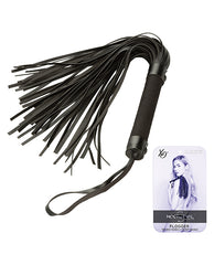 Nocturnal Bondage Flogger with Soft Black Tassels and Sturdy Handle for Sensory Play and Controlled Impact