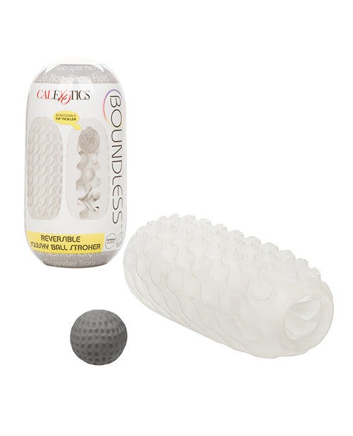 Boundless masturbator reversible squishy ball stroker with ribbed texture and adjustable tightness for customizable solo pleasure