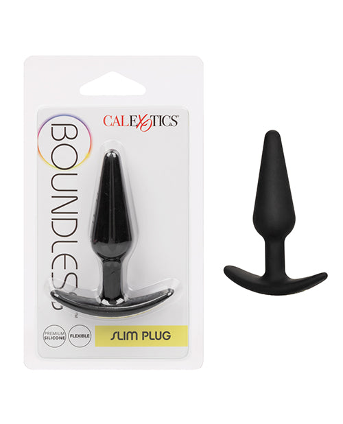 Boundless anal plug slim silicone flexible tapered design with pull handle for comfortable anal play