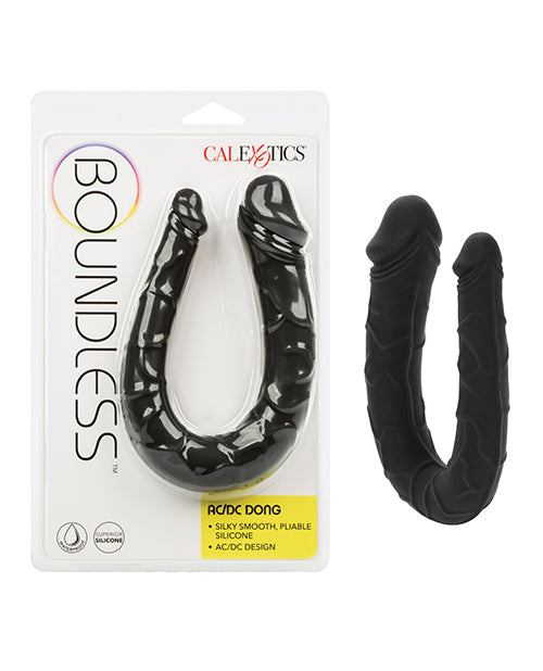 Boundless Double Dong black silicone dual-textured flexible design for versatile intimate pleasure