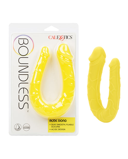 Boundless Double Dong Yellow Silicone Dual Textured Double-Ended Dildo for Versatile Pleasure