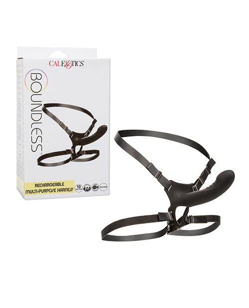 Boundless Strap-On Harness with Rechargeable Silicone Probe and Adjustable Straps for Versatile Use
