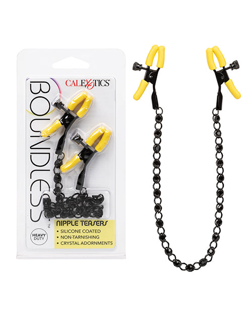 Boundless Bondage Nipple Teasers Adjustable Clamps Crystal Chain for Sensual Stimulation and Play